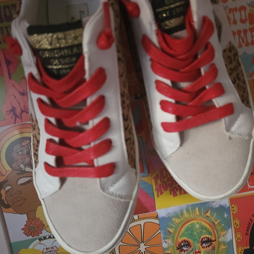 Vintage Havana Sneakers leopard with red laces size 7.5